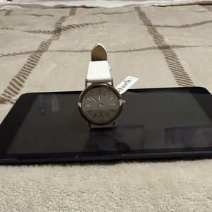 NWT Charming Charlie White and Silver Watch